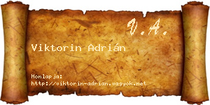 Viktorin Adrián névjegykártya